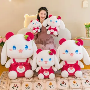 Nmanufacturer tùy chỉnh plushie Logo mềm nhồi bông búp bê plushies bán buôn dễ thương dâu thỏ đồ chơi sang trọng