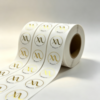 Rouleau d'étiquettes autocollantes transparentes en vinyle imperméable avec logo personnalisé, dorure à chaud