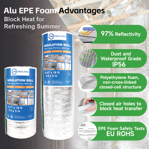 Rouleau d'<span class=keywords><strong>isolation</strong></span> en mousse EPE acoustique avec feuille d'aluminium, matériau d'<span class=keywords><strong>isolation</strong></span> thermique pour boîte, <span class=keywords><strong>isolation</strong></span> en aluminium pour mousse EPE - Product Image 3