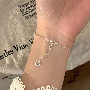 Pulsera de Plata de Ley 925 con Diseño de Croissant y Donut, Linda Pulsera de Panadería para Niñas - Product Image 6