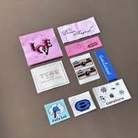 Étiquette tissée personnalisée de luxe avec logo de marque pour accessoires vestimentaires, étiquette tissée avec différents matériaux