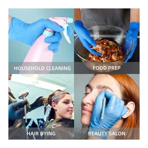 Нитриловые перчатки для женщин, без пудры, нитриловые перчатки для осмотра, одноразовые, без латекса, синие, 4,3 мил, маленькие нитриловые перчатки для детей - Product Image 3