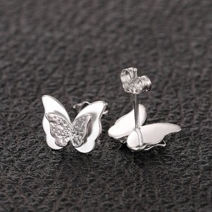 CAOSHI بالجملة 18K الذهب والفضة الأقراط السيدات النساء لطيف فراشة صغيرة أقراط للبنات - Product Image 2