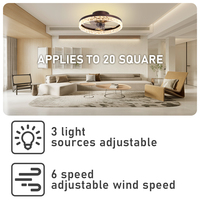 Ventilateur de plafond LED moderne DC 60W avec télécommande intelligente, construction en métal et acrylique, 220V pour chambre à coucher, salle de bain, hôtel