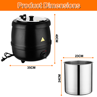 Marmite Chauffante Électrique Commerciale 10L pour Soupe, Conteneur Isotherme pour Porridge, Pot de Maintien au Chaud pour Buffet de Petit-Déjeuner d'Hôtel, Réchaud à Soupe