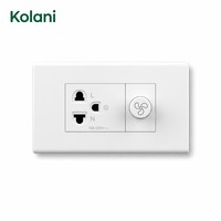 Bouton de commande de vitesse de ventilateur silencieux et plaque murale universelle à 3 trous, module double 120 à montage dissimulé 16A 250V pour chambres à coucher