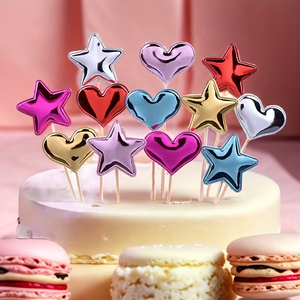 Decoración para Pasteles al por Mayor, 50 Piezas, Estrella de Cinco Puntas, Corazón, Corona, Decoración Brillante para Pasteles - Product Image 4