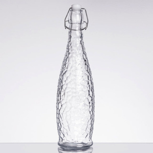 Créer des bouteilles à couvercle transparent avec Logo de motif décoratif en relief 500ml bouteilles de vin en verre à bascule pour jus de fraise - Product Image 1