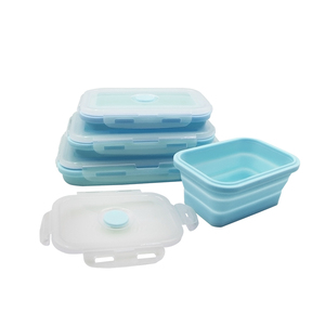 4 cái/bộ Xách Tay Bát Thiết Kế Mới Ráp Hình Chữ Nhật Silicone Hộp Ăn Trưa <span class=keywords><strong>Container</strong></span> Lưu Trữ Thực Phẩm Cho Nhà Bếp - Product Image 5