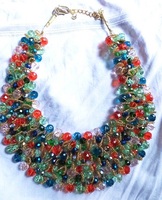 Kalung Choker Romantis Berhias Manik-Manik Kaca Lampwork Lapis Emas 18K Model Terbaru 2020, Perhiasan Pernyataan, Hadiah untuk Pernikahan dan Pesta
