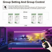 Controlador Inteligente Tuya Zigbee C100Z Aipin de 4 Zonas MESH, 12/24V PWM, Alcance de 30M, Cambio de Color, Música, IP20, 360W, 2 Años de Garantía