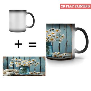 Mug en céramique noir givré 11 oz, tasse à changement de couleur activée par la chaleur, cadeau pour le team building - Product Image 4