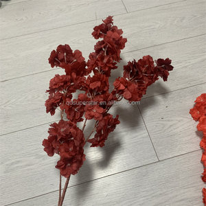 กิ่งซากุระปลอมขายส่ง E-838 สีแดงเบอร์กันดี ชมพูฟิวเซีย ยอดนิยม - Product Image 6