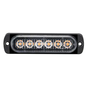 Barra de luz de advertência piscante para reboque de caminhão, lâmpada LED de aviso para reboque lateral de carro, 12V 24V, 6 LEDs