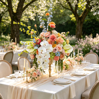 DKB Vente en gros de fleurs artificielles de haute qualité, centres de table colorés, boule de fleurs, rose, décorations de mariage DIY, fournitures