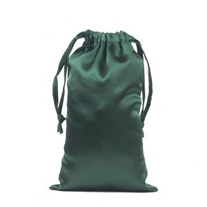 Sacs à cordon personnalisés avec logo imprimé, sacs cadeaux en soie colorés, pochette en satin de luxe pour bijoux - Product Image 3