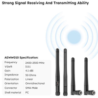 Antenne WiFi omnidirectionnelle 2,4 GHz 4,05 dBi, petite antenne en caoutchouc, connecteur SMA mâle, routeur sans fil extérieur