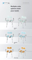 Asiento de Ducha con Capacidad de Carga de 150 kg para Personas Mayores, Silla de Soporte de Seguridad para Baño, Silla de Ducha de Aluminio con 6 Niveles de Altura Ajustables, Diseño Ergonómico