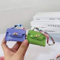 Mini porte-clés Kelly Bag, motif crocodile, en cuir PU artificiel, fait main, mignon, mini porte-monnaie, pendentif haut de gamme, porte-clés de voiture