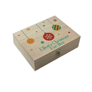 <strong>Personalised</strong> Engraved <strong>Wooden</strong> Christmas eve Gift <strong>Box</strong> with Hinged Lid - Product Image 6