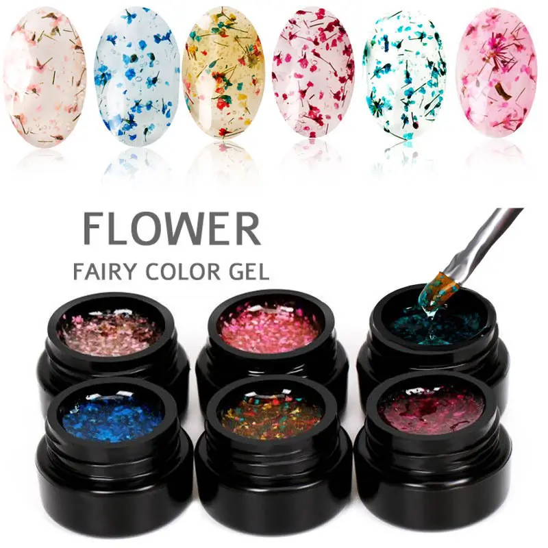 Colorful Flowers Nails Gel Polish Natural Dried Flower Fairies Series Hot Sale Diy Nail Art For Nails Decoration Painting