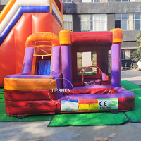 Mini castillo inflable de color mágico para niños, combo de tobogán divertido, casa de salto en venta