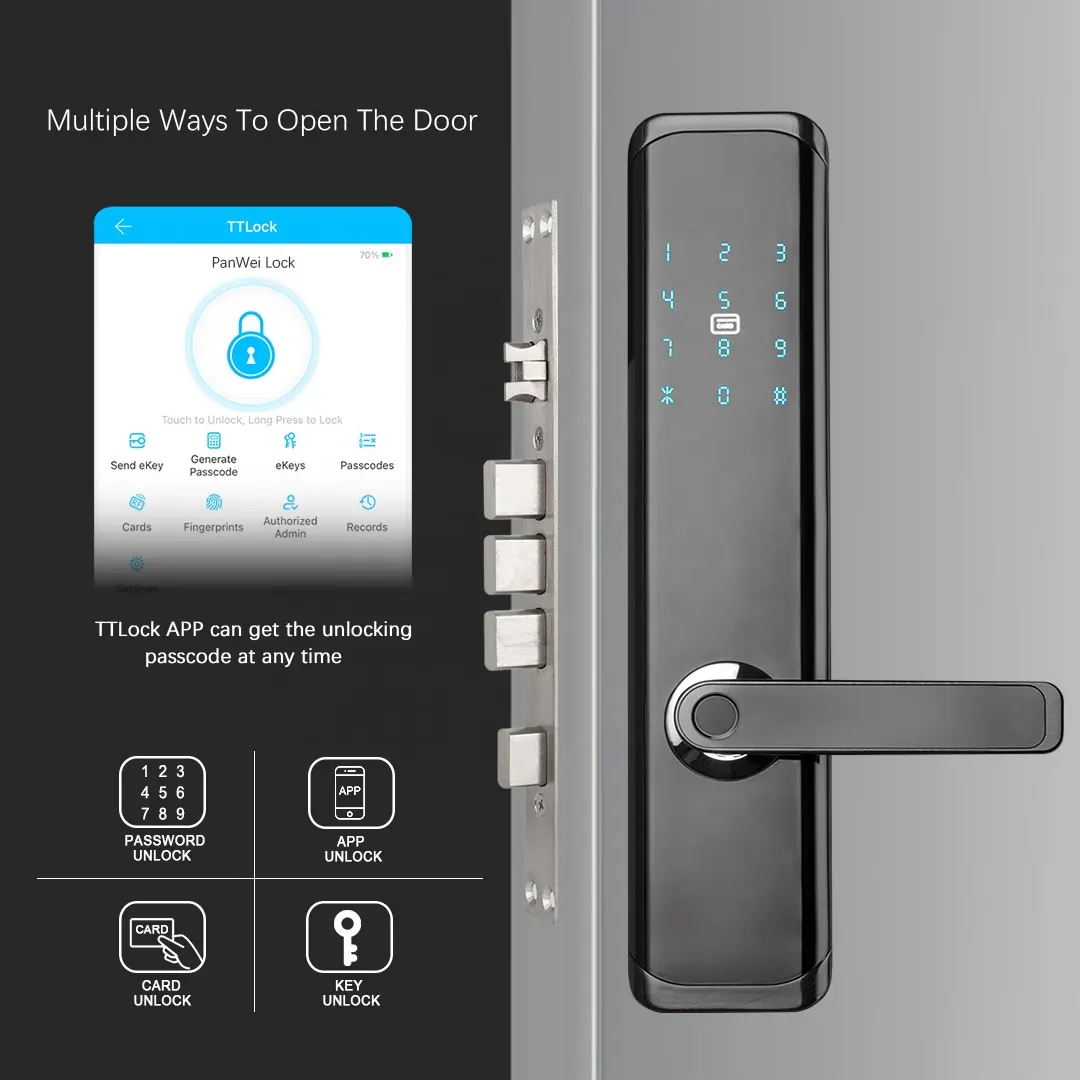 Serratura automatica senza chiave serratura biometrica dell'impronta digitale 6068 accesso all'app WiFi da infilare