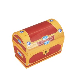 Vintage Giấy Nhỏ Kho Báu Ngực Tương Tự Bao Bì Bằng Gỗ Quà Tặng Trang Sức Vòng Cổ Vòng Đeo Tay Hộp Có Khóa - Product Image 3