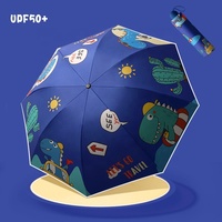 Mini lumière dessin animé lapin enfants parapluie plié enfants Anti UV 3 parapluie pliant nuit sécurité bande réfléchissante
