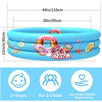 Aufblasbarer Kiddie 3 Ring Circles Swimmingpool Blow up Baby Ball Pit Pool