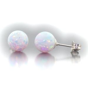 yunnique Jewelry Round <b>Opal</b> <b>Stud</b> <b>Earrings</b> S925 Silver Small Ball Shape For Women Gift Fashion Jewelry - Product Image 4