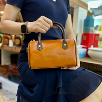Vente transfrontalière de sacs à main pour femmes en cuir véritable, sacs bandoulière, sacs à main en cuir de vachette tanné végétal, sacs Boston