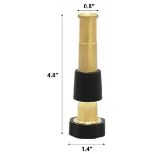 Heavy Duty High Pressure Garden Brass Adjustable Twist Hose Nozzle