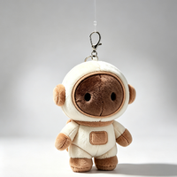 Porte-clés en peluche astronaute personnalisé, brodé, en coton PP doux, breloque de sac, cadeau mignon sur le thème de l'espace