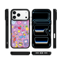 Coque de téléphone AG Feeling Black Edge avec motif puzzle violet doré pour iPhone 17, 17 Pro Max, 16 Pro, 15, 15 Pro Max, 15 Pro, 14 Pro Max – Coque magnétique