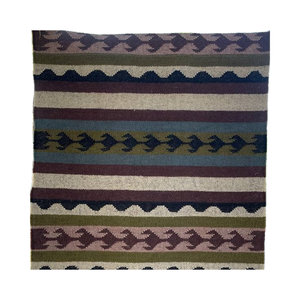 Tapis kilim en laine et jute tissé à la main de Bohème moderne Tapis de salon Dhurrie à tissage plat - Product Image 1