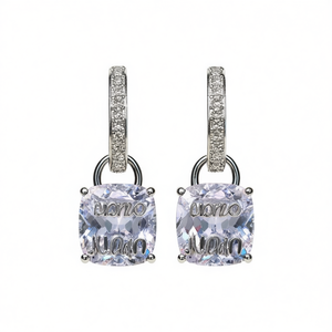 Orecchini Pendenti di Lusso Viamo con Cristalli Blu Mare, Placcati in Rodio, Gioielli da Donna per Uso Quotidiano - Product Image 1