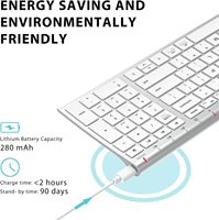 Clavier sans fil IClever BK10 pour 5.1, pavé numérique 101 touches, design ergonomique, compatibilité multi-appareils, USB-C, Mac, iPad