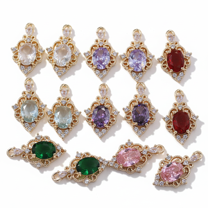Accessoires de bijoux DIY en cuivre micro-incrusté de zircon électroplaqué pour foulards, vêtements et boucles d'oreilles – Modèle <span class=keywords><strong>GS108</strong></span> - Product Image 1