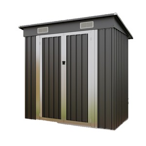 Steel Garden Shed 8x6ft Double <b>Door</b> Lockable Vents Weather Resistant <b>Storage</b> <b>Unit</b> Outdoor <b>Storage</b> - Product Image 1