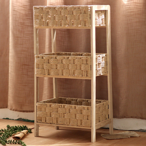 Wood Floor Standing Shelf Storage Basket Natural Woven High Quality Standing Baskets OEM Accepted - Product Image 6