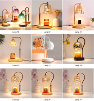 Lampe chauffe-bougie électrique noire avec fonction de fusion de cire parfumée, minuterie, intensité réglable et hauteur ajustable