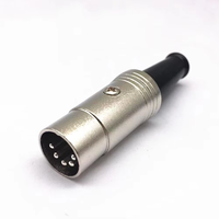Connecteur de haut-parleur DIN 5 broches GW GW-RCA05P, câble MIDI, fiche audio robuste mâle, connecteurs métalliques flexibles en ligne avec protection anti-tension