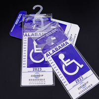 Porte-badge bleu personnalisé de haute qualité pour permis, panneau de signalisation pour handicapés, carte de stationnement