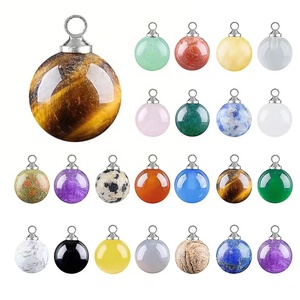 Perle sphérique en pierre naturelle de 10 mm pour la fabrication de boucles d'oreilles, bracelets, colliers, accessoires de bijoux en cristal, perles en vrac - Product Image 1