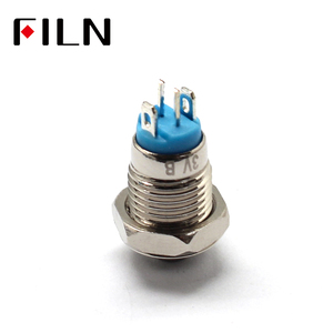 Interruptor de botón pulsador de Metal FILN de 8mm, interruptor de botón pulsador momentáneo Ce IP65 Smok Novo 4, Mini interruptor de aire, botón pulsador de 12V, <span class=keywords><strong>3V</strong></span>, 380V, 3A - Product Image 2