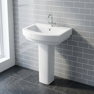Export Standard Ecco Ceramic Wash Hand Basin Pedestal Set Porcelain Bathroom Sink Wall Mounted <b>Full</b> Pedestal Lavabo - Product Image 1