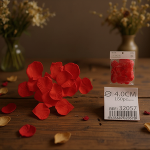 Petali di tessuto Ilan 4,0 cm rossi 150 pezzi per decorazione - Product Image 3