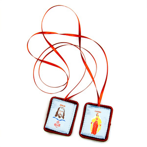 Escapularios rojos Collar católico Jesús Carmo Protección Joyería devocional Escapularios católicos - Product Image 6