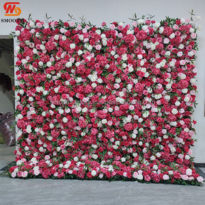 LEDA - Muro de Flores 3D Personalizado con Hortensias Rosadas y Rosas Blancas, Fondo de Boda Artificial de Seda Hecho a Mano con Efecto Suave - Product Image 4